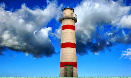 simsearch:400-05044996,k - lighthouse below a blue sky Photographie de stock - Aubaine LD & Abonnement, Code: 400-07039446