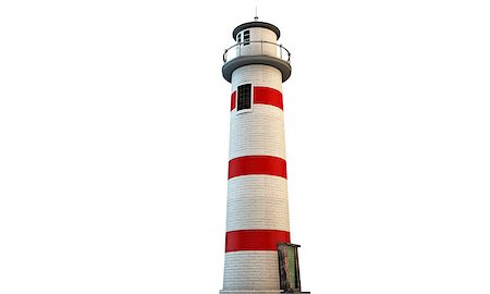 simsearch:400-05044996,k - lighthouse isolated on white background Photographie de stock - Aubaine LD & Abonnement, Code: 400-07039443