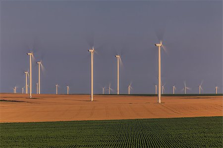 simsearch:400-04470243,k - wind power turbines on a hill in morning Photographie de stock - Aubaine LD & Abonnement, Code: 400-07039478