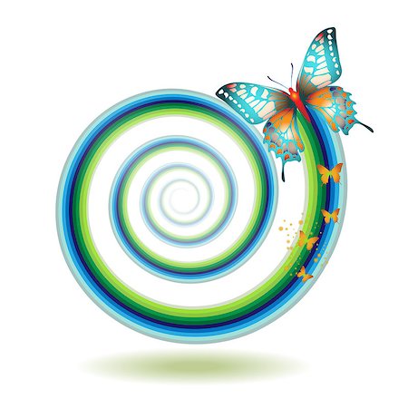 Butterfly moving outside of the spiral Stock Photo - Budget Royalty-Free & Subscription, Code: 400-07039531