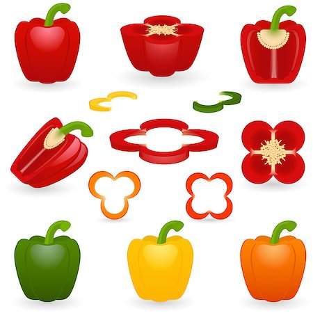Vector illustration of sweet pepper Stock Photo - Budget Royalty-Free & Subscription, Code: 400-07039667