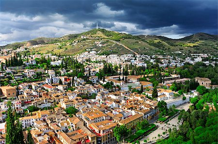 simsearch:400-07123647,k - a view of Albaicin and Sacromonte districts in Granada, Spain Stock Photo - Budget Royalty-Free & Subscription, Code: 400-07039726