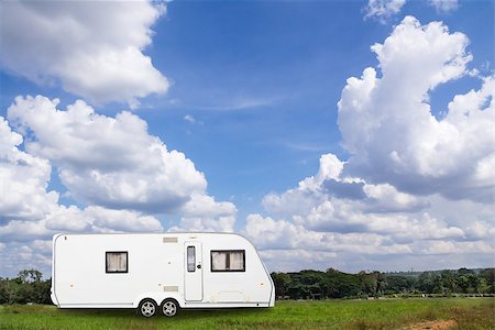 Caravans camping in the park with blue sky Stock Photo - Budget Royalty-Free & Subscription, Code: 400-07039811