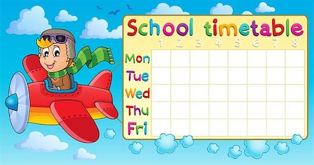 simsearch:400-08613554,k - School timetable thematic image 1 - eps10 vector illustration. Stock Photo - Budget Royalty-Free & Subscription, Code: 400-07039866
