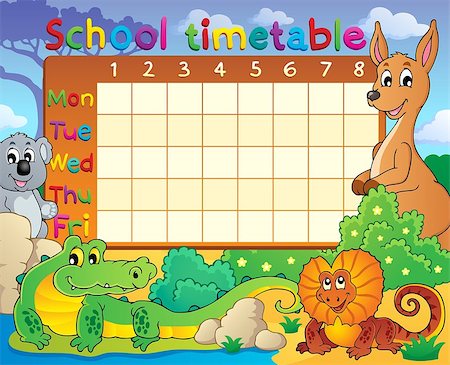 School timetable theme image 8 - eps10 vector illustration. Stockbilder - Microstock & Abonnement, Bildnummer: 400-07039879