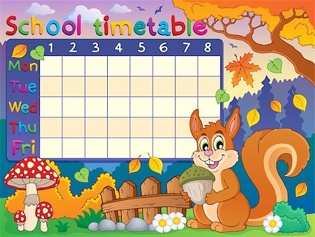 simsearch:400-08710477,k - School timetable thematic image 6 - eps10 vector illustration. Stock Photo - Budget Royalty-Free & Subscription, Code: 400-07039871