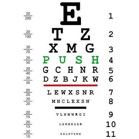 Optical eye test with push message Photographie de stock - Aubaine LD & Abonnement, Code: 400-07032402