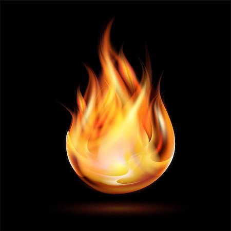 simsearch:400-07032466,k - Symbol of fire on dark background. Vector illustration Stock Photo - Budget Royalty-Free & Subscription, Code: 400-07032465