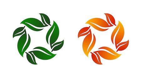 simsearch:400-09121794,k - Leaf Bunch Icon Vector Illustration on Both Spring and Fall Solid and Reversed Background. Stock Photo - Budget Royalty-Free & Subscription, Code: 400-07032462