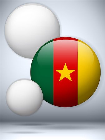 simsearch:400-07032470,k - Vector - Cameroon Flag Glossy Button Photographie de stock - Aubaine LD & Abonnement, Code: 400-07032477