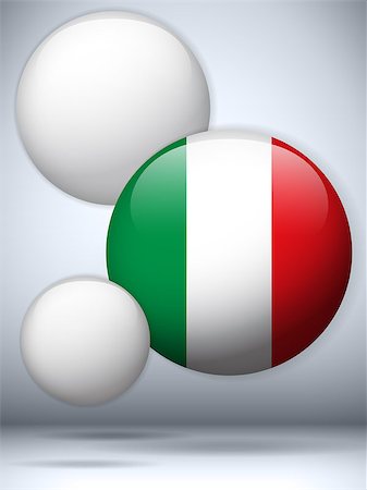 simsearch:400-07032470,k - Vector - Italy Flag Glossy Button Photographie de stock - Aubaine LD & Abonnement, Code: 400-07032490