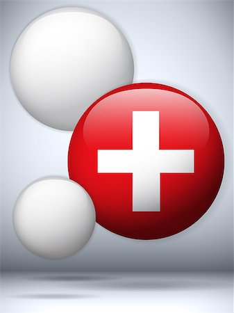 simsearch:400-06365571,k - Vector - Switzerland Flag Glossy Button Stock Photo - Budget Royalty-Free & Subscription, Code: 400-07032504