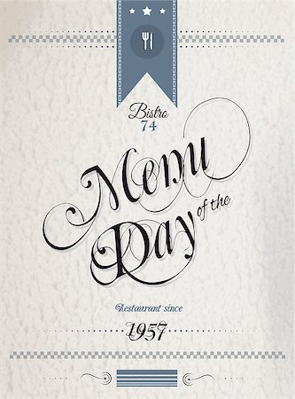 Old Style Vintage Menu of the Day background template. Ideal for your daily specialities or for brochure covers. Stock Photo - Budget Royalty-Free & Subscription, Code: 400-07032618