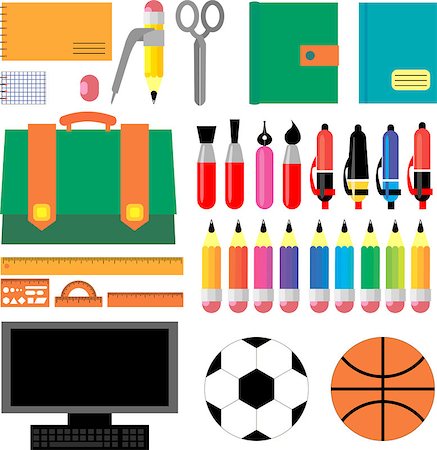 simsearch:400-04160833,k - the formation of a set of school supplies stationery Foto de stock - Royalty-Free Super Valor e Assinatura, Número: 400-07032635
