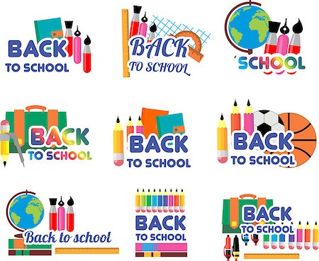 simsearch:400-04160833,k - the formation of a set of school supplies stationery Foto de stock - Royalty-Free Super Valor e Assinatura, Número: 400-07032636