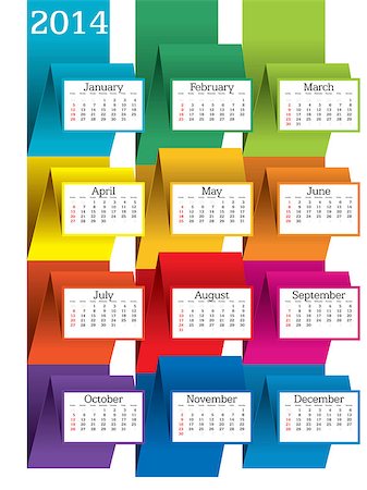 simsearch:400-06767656,k - 2014 calendar - vector illustration Stock Photo - Budget Royalty-Free & Subscription, Code: 400-07032786