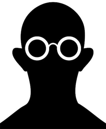 Silhouette of man with glasses on a white background - a simple vector drawing Stock Photo - Budget Royalty-Free & Subscription, Code: 400-07032867