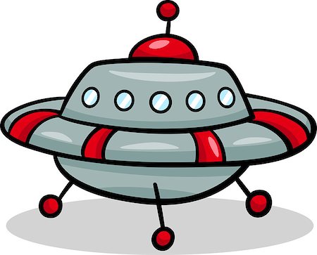 simsearch:400-06091348,k - Cartoon Illustration of Funny Flying Saucer or Spaceship Ufo Photographie de stock - Aubaine LD & Abonnement, Code: 400-07033118