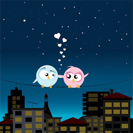 simsearch:400-07033341,k - vector illustration of birds in love Foto de stock - Super Valor sin royalties y Suscripción, Código: 400-07033324