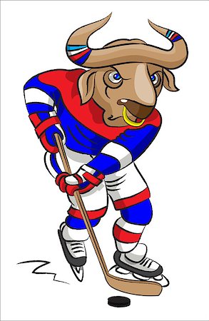 The terrible buffalo - the hockey player in a hockey form conducts a  puck with a hockey stick Photographie de stock - Aubaine LD & Abonnement, Code: 400-07033363
