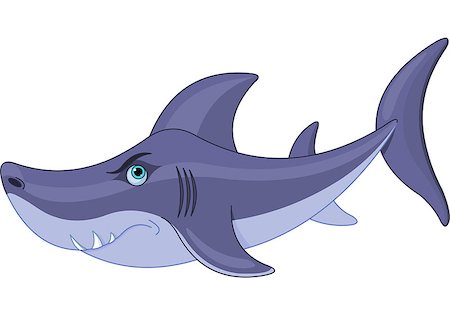 simsearch:400-04864072,k - Illustration of cute cartoon shark Photographie de stock - Aubaine LD & Abonnement, Code: 400-07033715