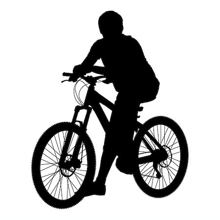 simsearch:400-05188041,k - Silhouette of a cyclist male.  vector illustration. Stockbilder - Microstock & Abonnement, Bildnummer: 400-07033722