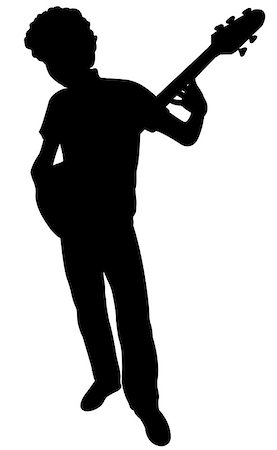 silhouette of a guitarist, vector Stock Photo - Budget Royalty-Free & Subscription, Code: 400-07033785