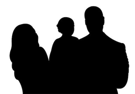 happy family portrait silhouette vector Foto de stock - Super Valor sin royalties y Suscripción, Código: 400-07033797