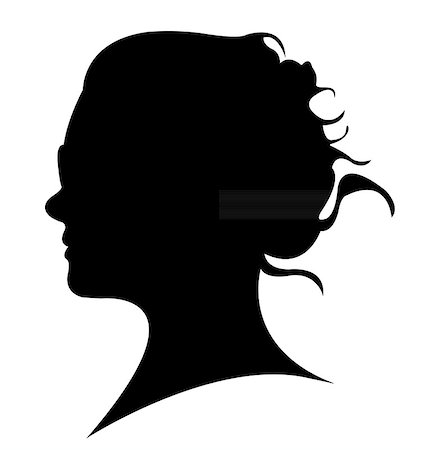 a lady head silhouette vector Stock Photo - Budget Royalty-Free & Subscription, Code: 400-07033802