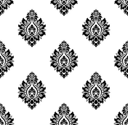 damask vector - Seamless vintage damask pattern Stock Photo - Budget Royalty-Free & Subscription, Code: 400-07033834