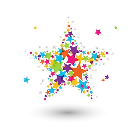 A big star composed of many small colorful star Photographie de stock - Aubaine LD & Abonnement, Code: 400-07033886
