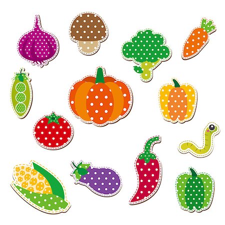 simsearch:400-04081651,k - cute and simple Stiitched vegetable with dotted  pattern and bright color Foto de stock - Super Valor sin royalties y Suscripción, Código: 400-07033888