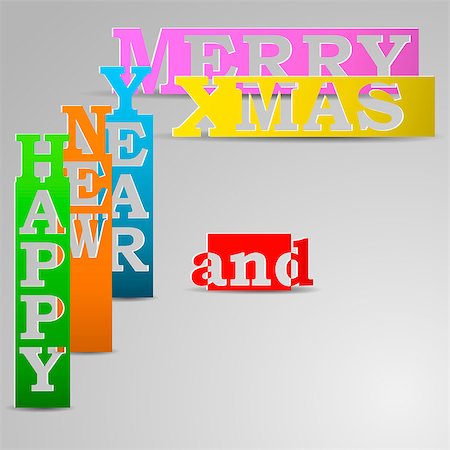 simsearch:400-05715740,k - Happy New Year & Merry Xmas paper strips eps10 vector illustration Photographie de stock - Aubaine LD & Abonnement, Code: 400-07033997