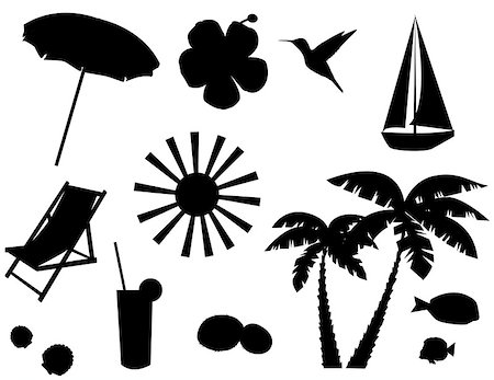 vector beach elements Stock Photo - Budget Royalty-Free & Subscription, Code: 400-07044169