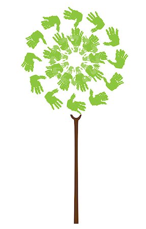 vector tree with hand prints Stockbilder - Microstock & Abonnement, Bildnummer: 400-07044227