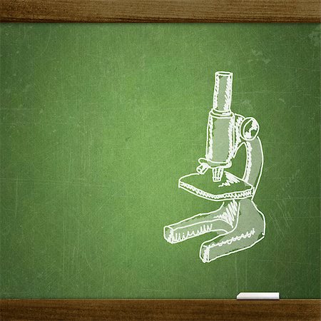 simsearch:400-06892352,k - school sketches on blackboard, microscope Photographie de stock - Aubaine LD & Abonnement, Code: 400-07044401