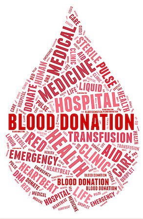 seiksoon (artist) - Blood donation pictogram with related wordings with red words on white background Stockbilder - Microstock & Abonnement, Bildnummer: 400-07044487