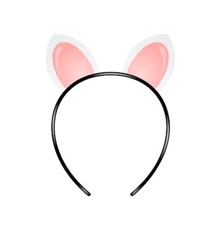 simsearch:400-07254895,k - Headband with cat ears on white background Stock Photo - Budget Royalty-Free & Subscription, Code: 400-07044731