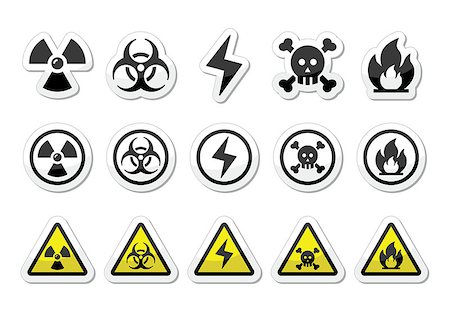 risk of death vector - Vector attention labels set isolated on white Stock Photo - Budget Royalty-Free & Subscription, Code: 400-07044972