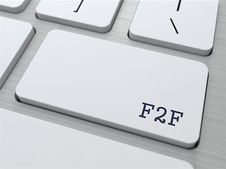 F2F - Face To Face. Internet Concept. Button on Modern Computer Keyboard. Stock Photo - Budget Royalty-Free & Subscription, Code: 400-07045086