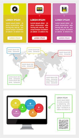 simsearch:400-06867961,k - Ui, infographics and web elements including flat design. EPS10 vector illustration. Stock Photo - Budget Royalty-Free & Subscription, Code: 400-07045217