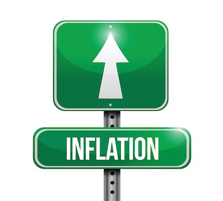 inflation road sign illustration design over white Stock Photo - Budget Royalty-Free & Subscription, Code: 400-07045289