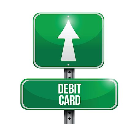 simsearch:400-07050344,k - debit card road sign illustration design over white Fotografie stock - Microstock e Abbonamento, Codice: 400-07045296
