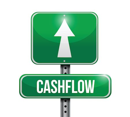 simsearch:400-07050344,k - cashflow road sign illustrations design over white Fotografie stock - Microstock e Abbonamento, Codice: 400-07045343