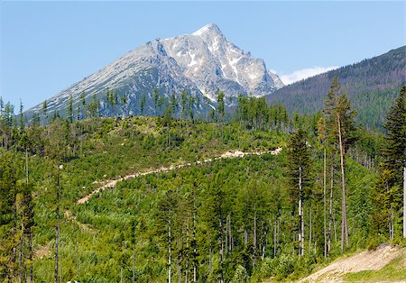 High Tatras spring view with snow on mountainside (Slovakia) Stock Photo - Budget Royalty-Free & Subscription, Code: 400-07045462