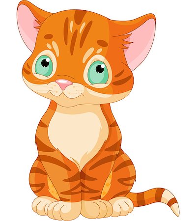 simsearch:400-09032515,k - Sitting red tabby kitten Foto de stock - Royalty-Free Super Valor e Assinatura, Número: 400-07045526