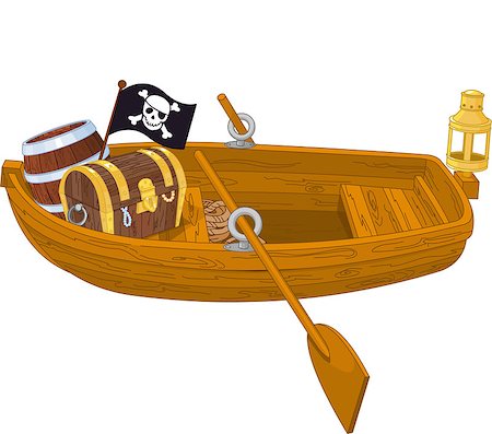 simsearch:400-04693289,k - Illustration of wooden pirate boat Foto de stock - Super Valor sin royalties y Suscripción, Código: 400-07045522