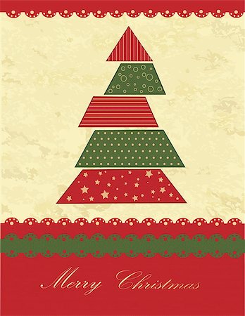 Christmas tree green and red vintage texture Stock Photo - Budget Royalty-Free & Subscription, Code: 400-07046133