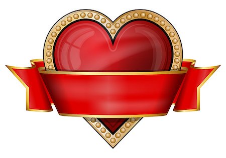 solitaire - Vector illustration of hearts card suit icons with ribbon Stock Photo - Budget Royalty-Free & Subscription, Code: 400-07046232