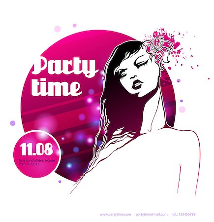 design background for club - Vector illustration of Party time poster Stock Photo - Budget Royalty-Free & Subscription, Code: 400-07046303